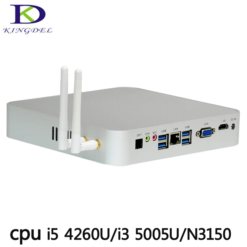 Новый мини ПК Core i5 4260U CPU pocket tv Business Gaming PC неттоп HTPC с бесшумным вентилятором 4 * USB3.0