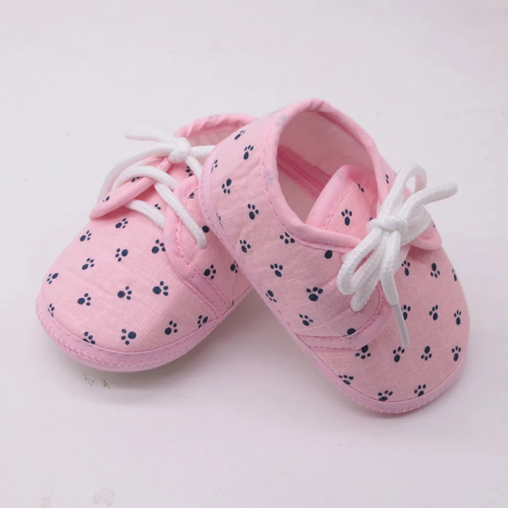 

Fashion Newborn Baby Girls Shoes Letter Footprint Plaid Anti-Slip Footwear Crib Shoes