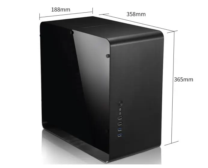 Black JONSBO U3 MINI-MATX шасси(поддерживает материнскую плату MATX/все алюминиевые шасси/радиатор высотой 175 мм/Видеокарта длиной 260 мм - Цвет: Black