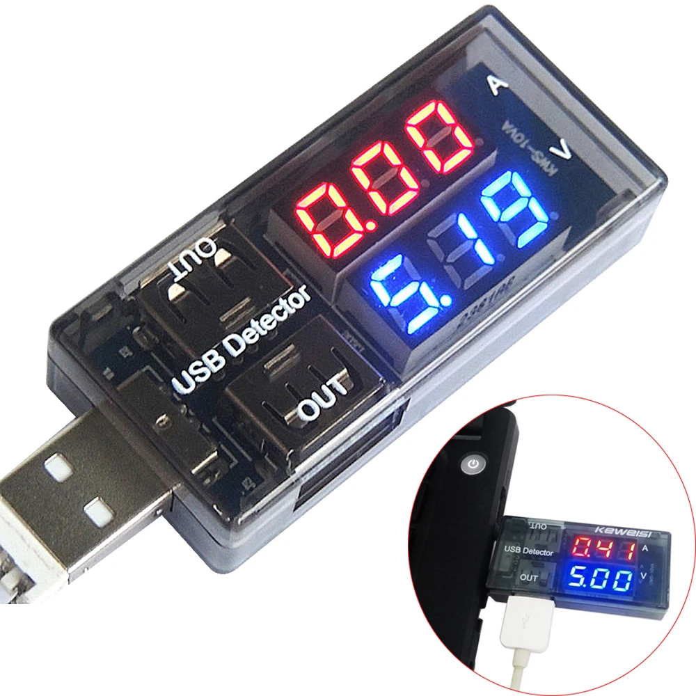 2 в 1 двойной Usb тестер измеритель мощности постоянного тока цифровой вольтметр