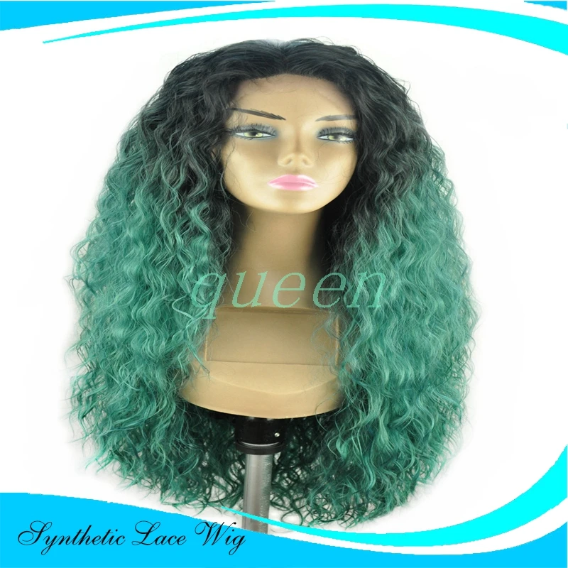 Дешевые Синтетические Кружева Перед Парик Афро Американской странный Фигурные