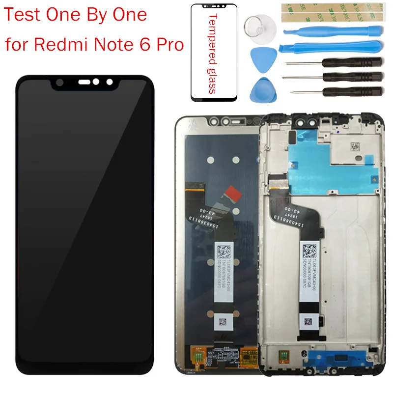 Тест для Xiaomi Redmi Note 6 Pro ЖК дисплей сенсорный экран Рамка дигитайзер сборка LCD 10