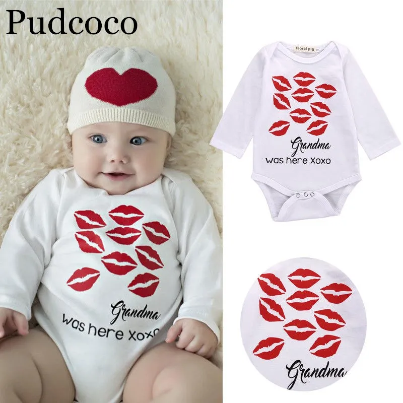 Pudcoco 2019 Новый комбинезон для младенцев мальчиков девочек-бабушка была