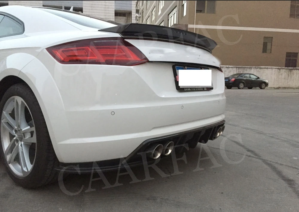 Для Audi TT диффузор, губа на задний бампер спойлер для Audi TT TTS TTRS- BT Стиль задняя пластина автомобиля модифицированные аксессуары