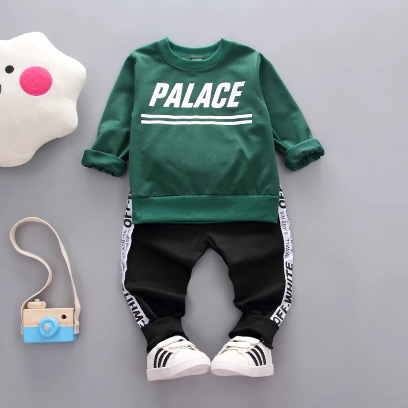 Комплекты одежды для маленьких мальчиков весенние топы с длинным рукавом и