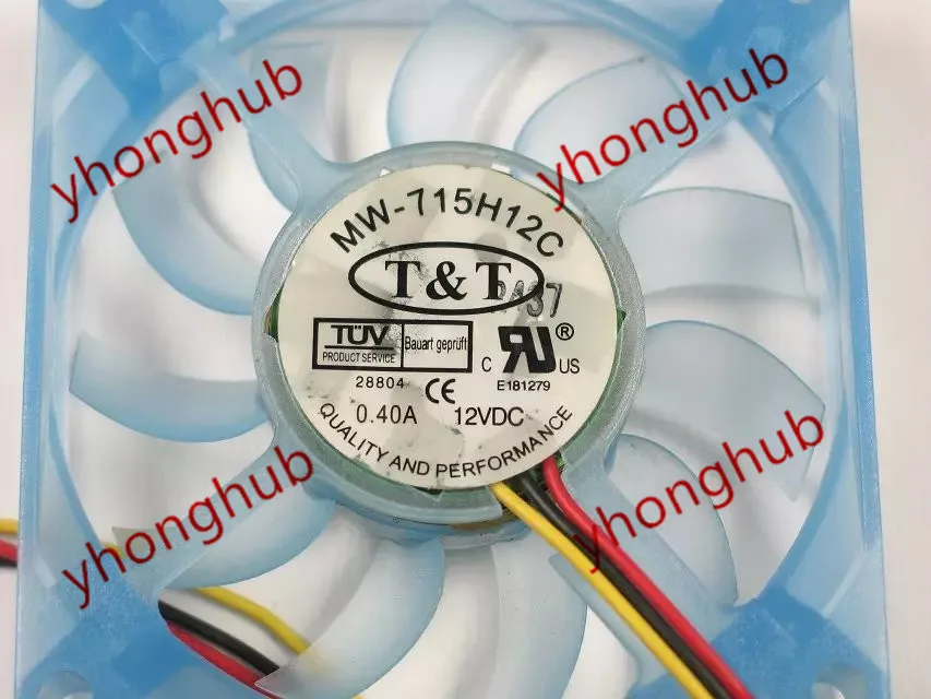 MW 715H12C DC 12V 0.40A 3 жильный 70x70x15 мм Сервер вентилятор охлаждения|square fan|server fandc fan 12v |