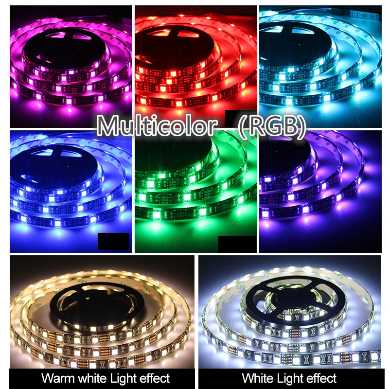 USB Светодиодная лента 5 в 5050 RGB теплый белый водонепроницаемый 1 м 2 с 3 клавишами
