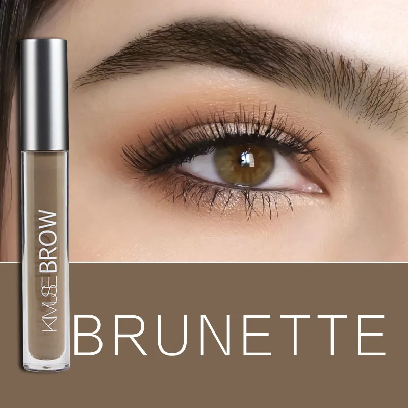 BRUNETTE Тени для бровей, крем-гель, натуральная долговечная краска для бровей, тату-ручка, водостойкая, черный, коричневый, карандаш для бровей, Кисть для макияжа - Цвет: BRUNETTE