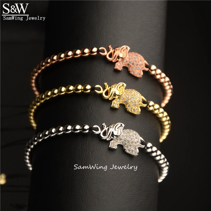 10 шт. крошечный милый слон Шарм braclet Модные аксессуары ювелирные изделия CZ Камень