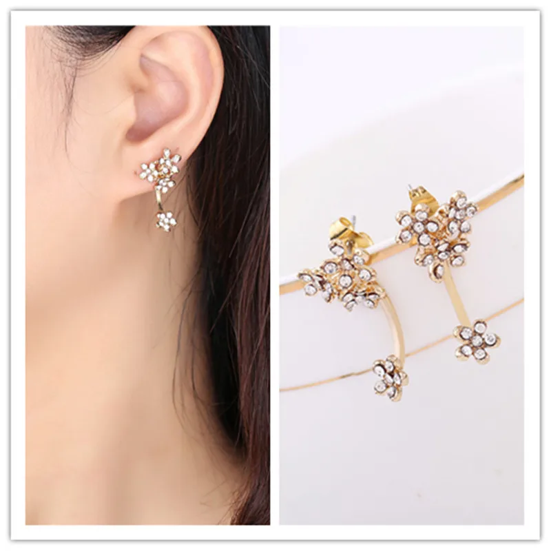 1 пара винтажные позолоченные хрустальные миниатюрные серьги-гвоздики Украшение