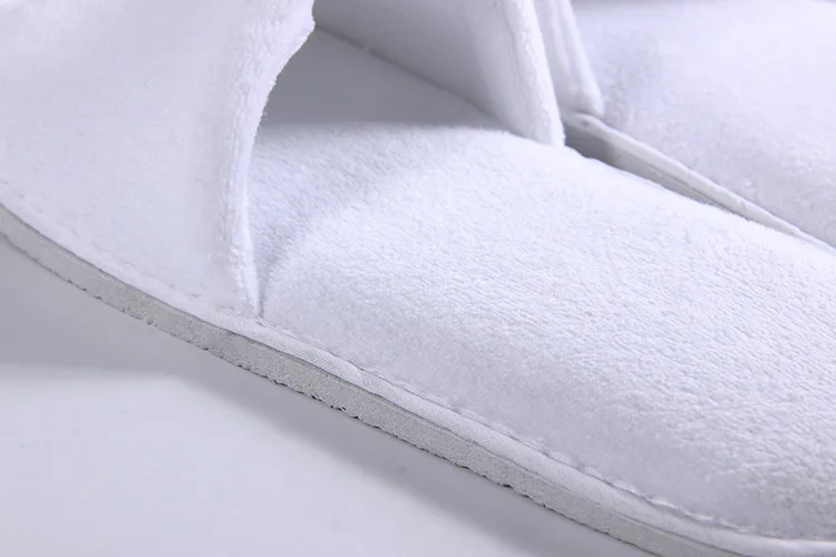 

Top Quality Kids And Adult White Towelling Hotel Cotton Disposable Toe Slippers
