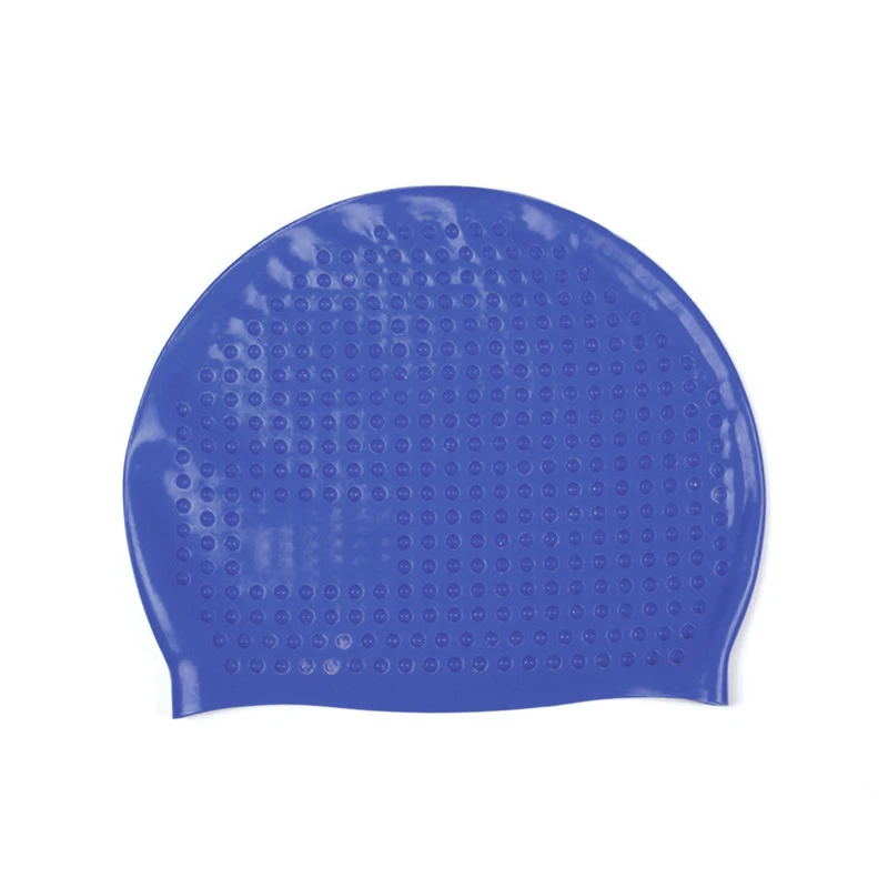 Navy Blue 5 Colors Silicone Rubber Swimming Caps Unisex Swimming Caps Adult Men Women Waterproof Swim Caps Hat Swimming Accessories - Цвет: Navy Blue