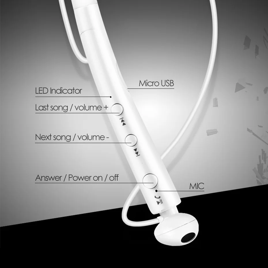 Беспроводные Bluetooth наушники спортивные стерео гарнитура водонепроницаемые Blutooth