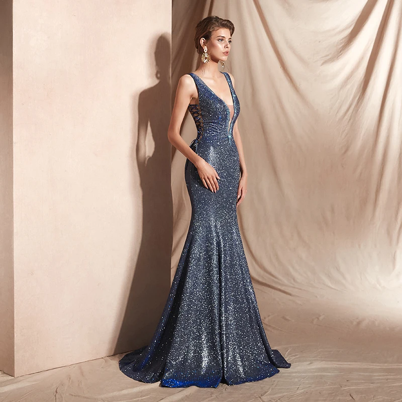 Платье-Русалочка Forevergracedress вечернее платье с глубоким треугольным вырезом и