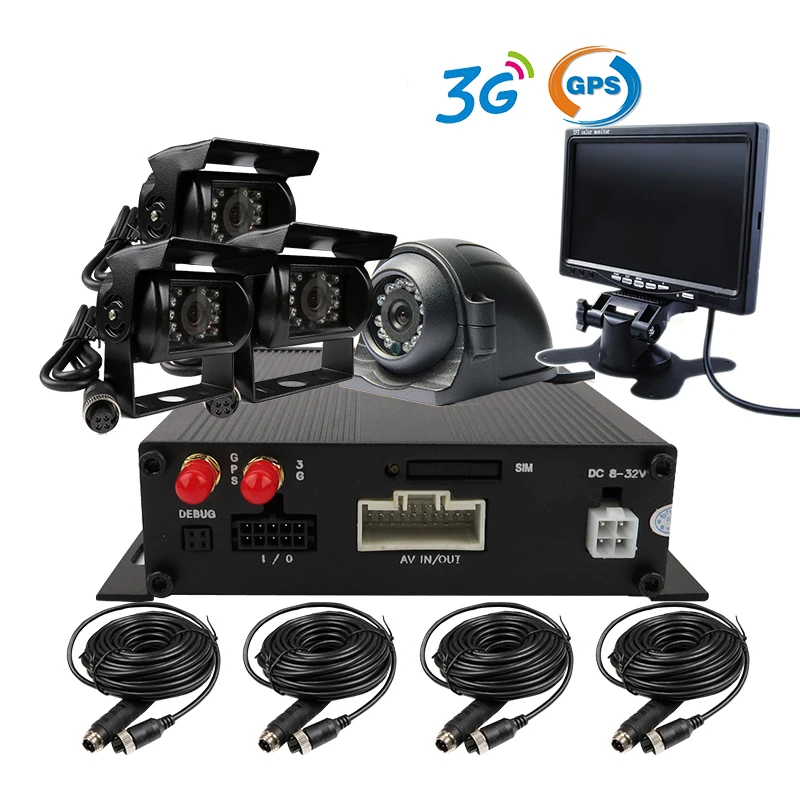 Бесплатная доставка 3G GPS SD автомобиля 4ch Видеорегистраторы для автомобилей MDVR