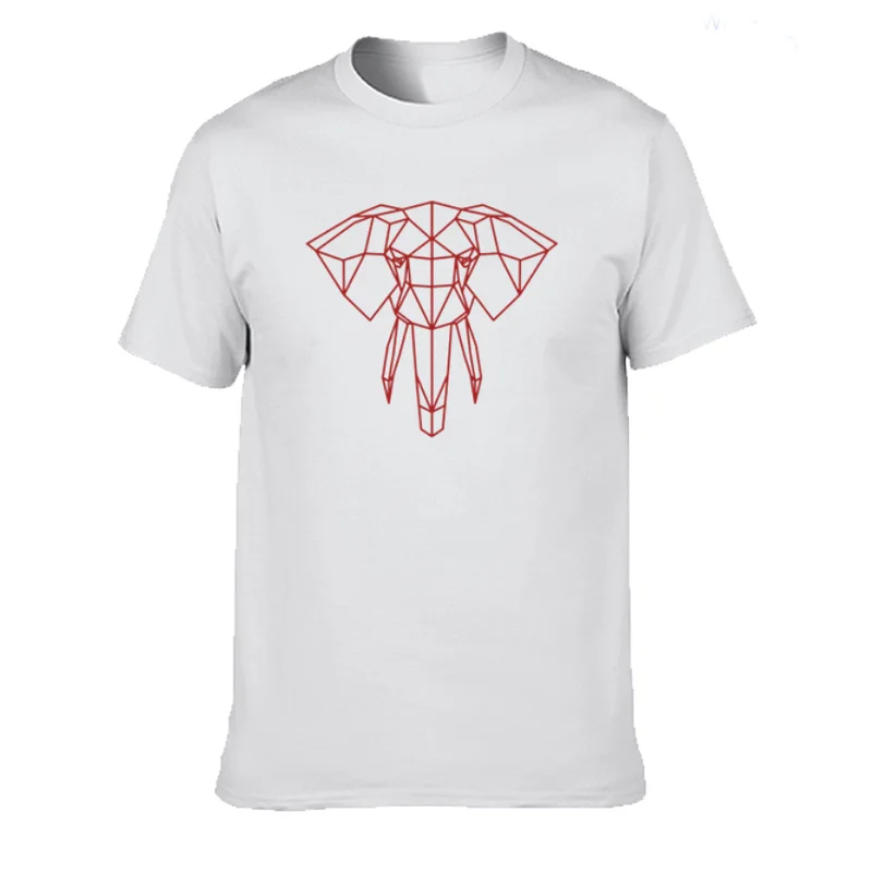 Мужская Дизайнерская футболка с геометрическим рисунком головы слона Модная