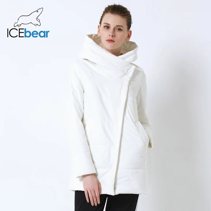 ICEbear осень Новая женская куртка ветрозащитная теплая короткая куртка на молнии дизайн Высокое качество Женская одежда GWC19508I