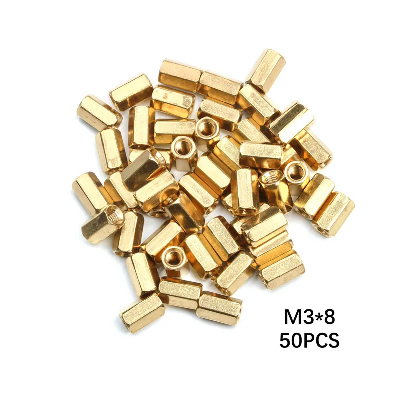 50Pcs/lot M3 Screw M3*L Female Hex Head Brass Spacing Screws Threaded Pillar PCB Computer PC Motherboard Standoff Spacer | Обустройство