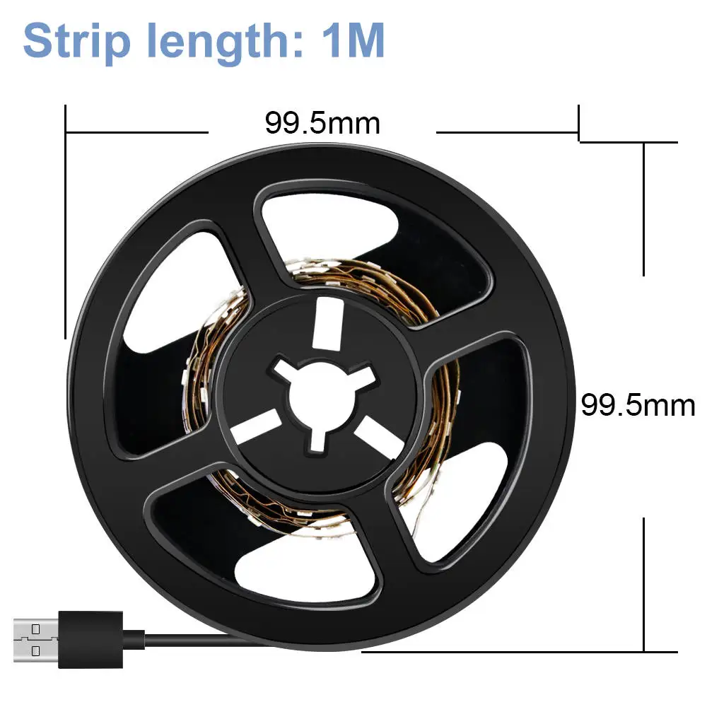 1m 60leds 5 В USB Светодиодная лента 5 м гибкий Fita Tira светодиодный светильник Cocina гардероб кухонный Декор лампа бар 2835 SMD ТВ PC фоновый светильник ing - Испускаемый цвет: 1m 60leds