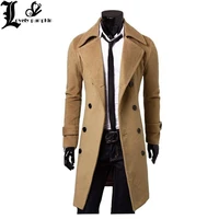 winter casual breasted mens overcoat free shipping wholesale unique slim outerwear long design double breasted wool coat lp257
