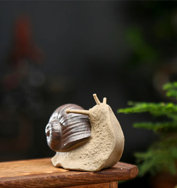 Garden Animals Ceramic Snail Bonsai Micro Landscape Garden Decoration Outdoor Potted Landscaping Decoration Garden Ornaments