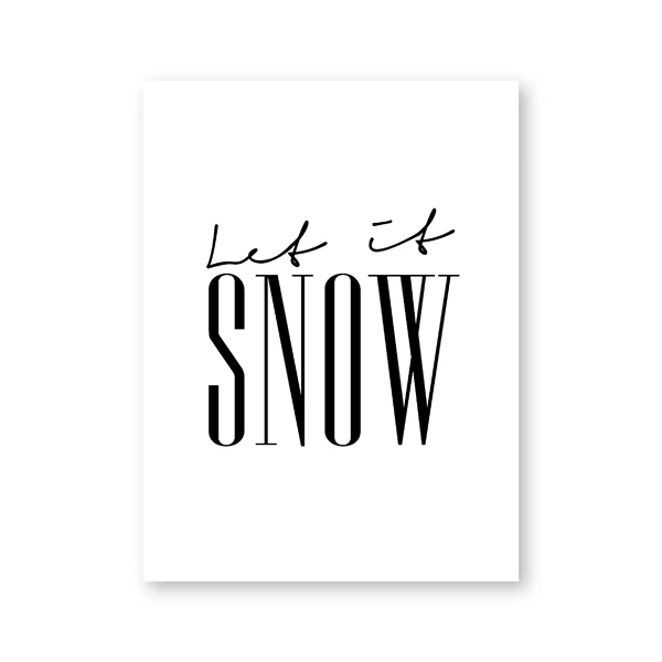PH4960 Let It Snow рождественские принты Рождество праздник вино стены Искусство Декор снежинка шаблон плакаты искусство холст живопись украшение дома - Цвет: PH4960