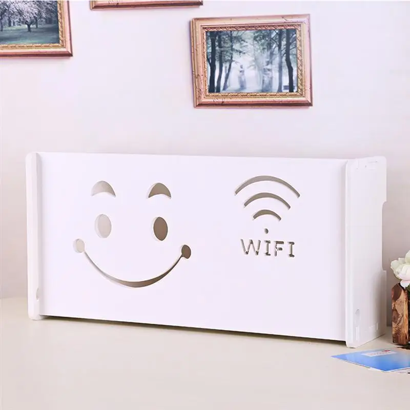 WIFI шаблон контейнер для хранения Настенный стеллаж с улыбающимся лицом|Коробки и