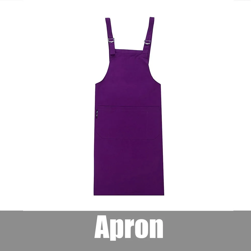 Purple Apron Высокое качество унисекс кухня отель кофе магазин пекарня шеф-повара официанта униформа для уборки рабочая одежда без рукавов "H" фартуки - Цвет: Purple Apron