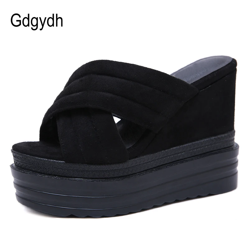 Gdgydh/женские босоножки на платформе черные замшевые женские повседневные туфли