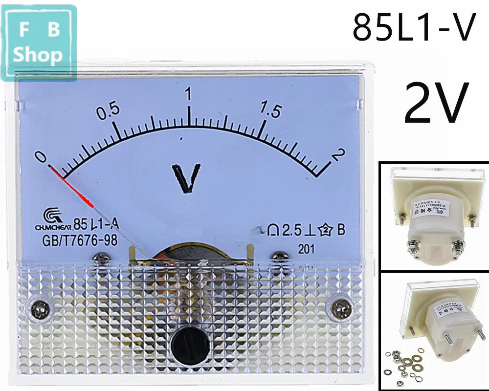 

1PCS 85L1-V 2V AC Analog Voltmeter Panel Voltage Meter 64*56mm