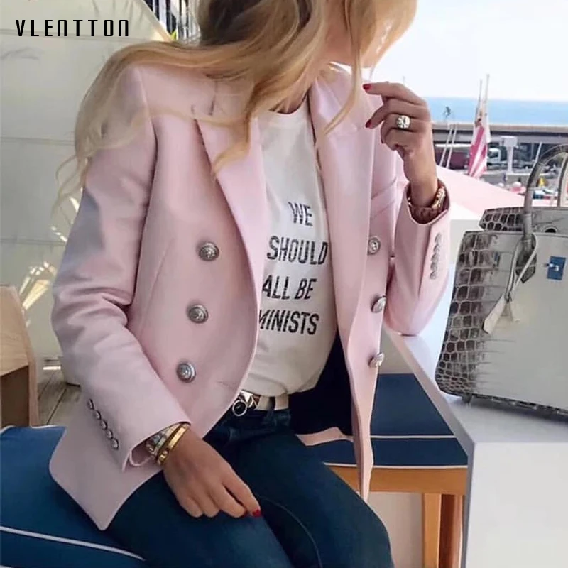 Женский двубортный Блейзер на пуговицах элегантный офисный блейзер с длинным