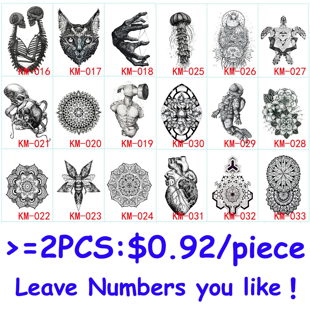 1 Sheet Creative Waterproof Tattoo Paste Paper KM-030 Flower Arm Body Art Drop Pattern Temporary Sticker for Beauty Women | Красота и