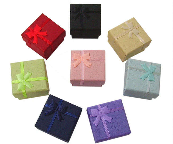 Es 24pcs Mixed Color 4*4*3cm  Ring/earring Packaging Boxes ,free Shipping