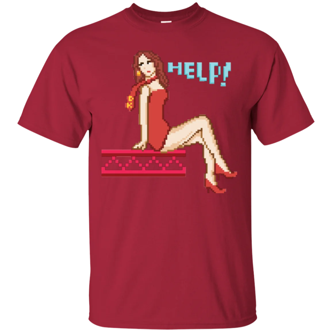 2019 новых печатных Для мужчин футболка хлопковая Футболка Pixel Pinup Полина