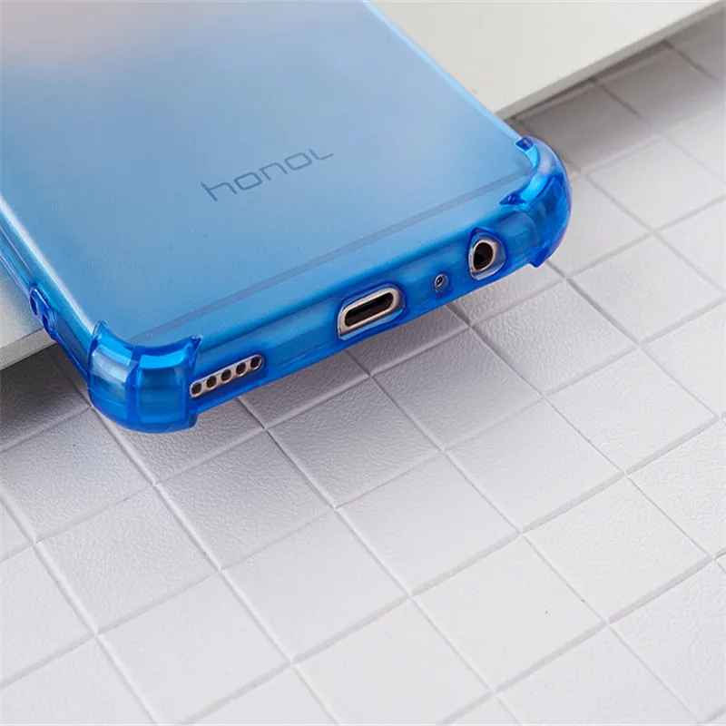 Силиконовый чехол для Huawei Honor V9 классические модные градиентные Blue-Ray Цвет мягкие