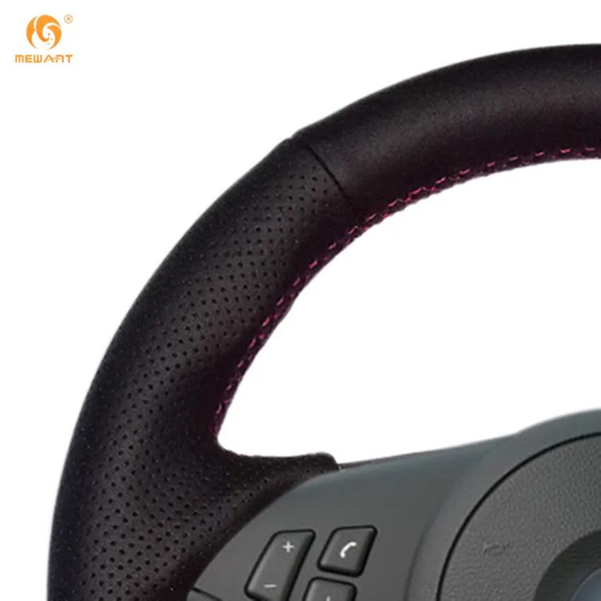 Черный чехол рулевого колеса автомобиля MEWANT из искусственной кожи для BMW E60 530i E63