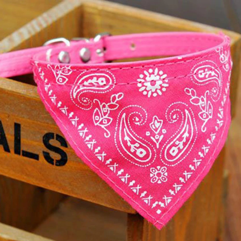 Розовый женский Ошейник Бандана кошка Кожаные Ошейники большая собака бульдог