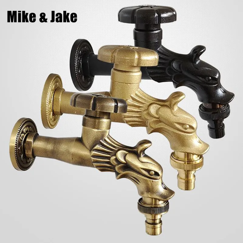 Латунный античный одинарный смеситель для холодной стены стиральная машина
