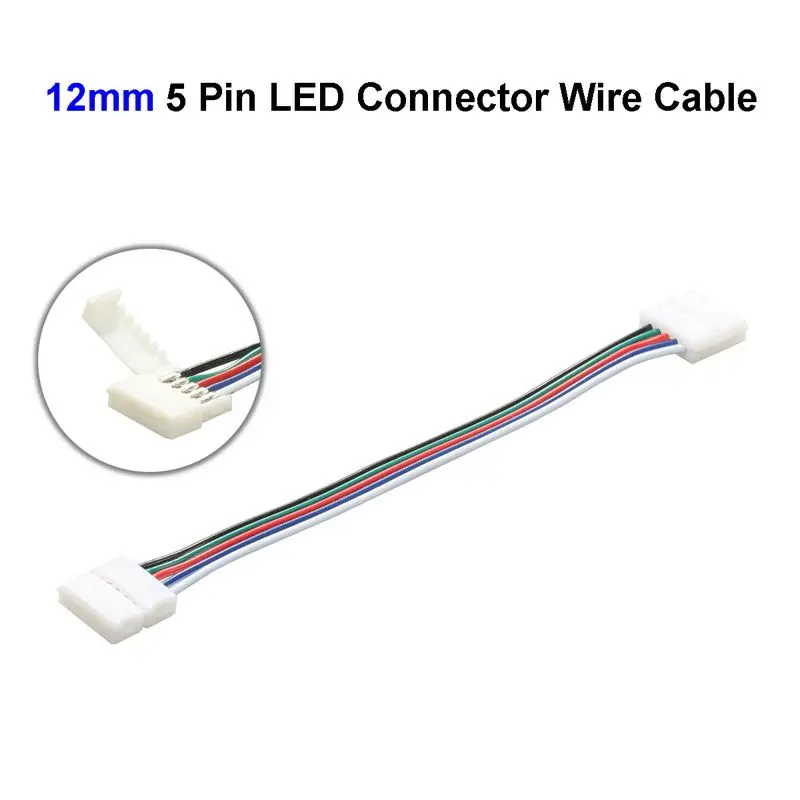 

300pcs 12mm 5 Pin RGBW Connector Wire Adapter For SMD 5050 RGBW LED Strip Light Connector Cable Free Soldering