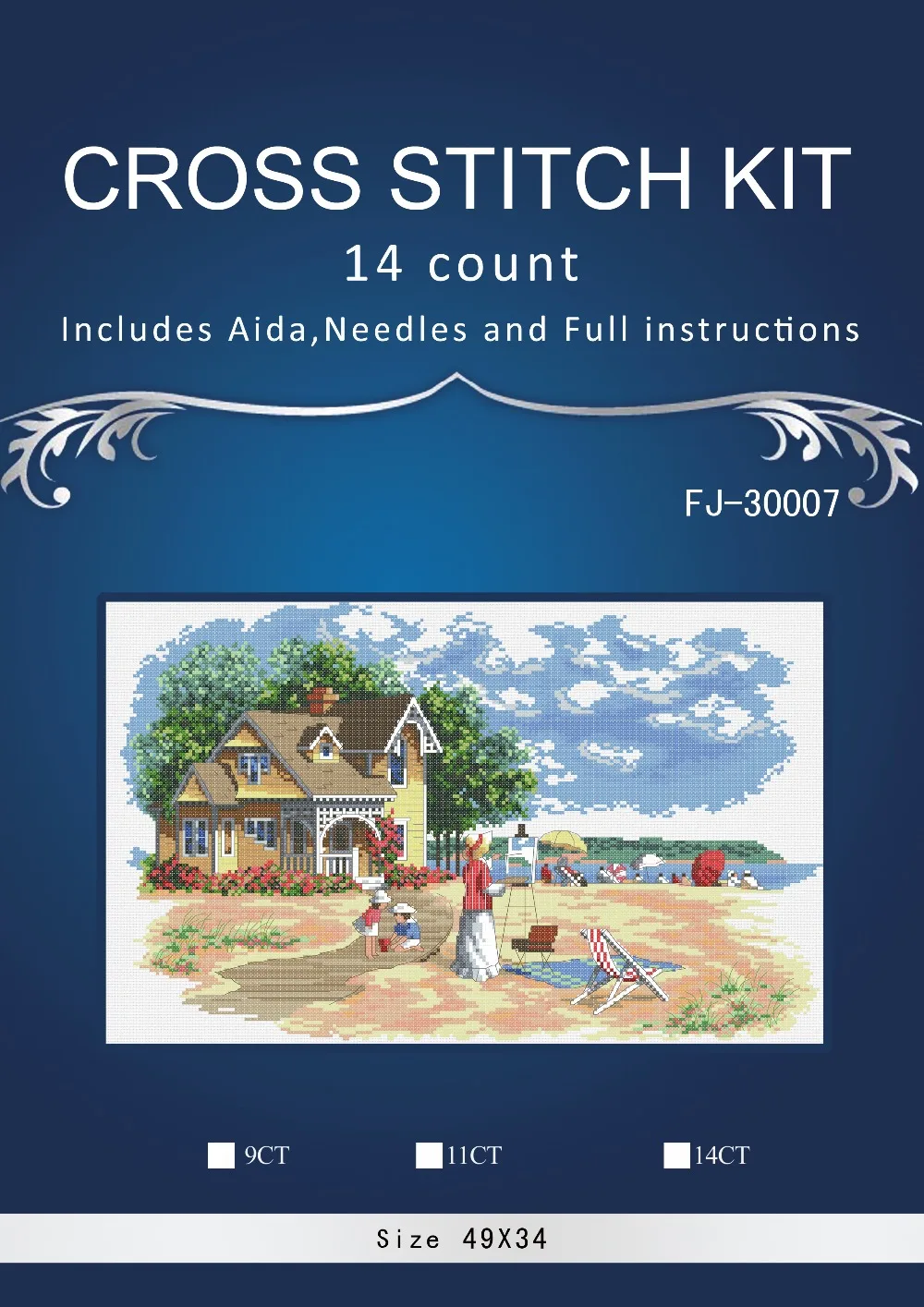 Top Quality Lovely Cute Counted Cross Stitch Kit Seaside Retreat Painter Artist and Wooden House dim 3517 | Дом и сад