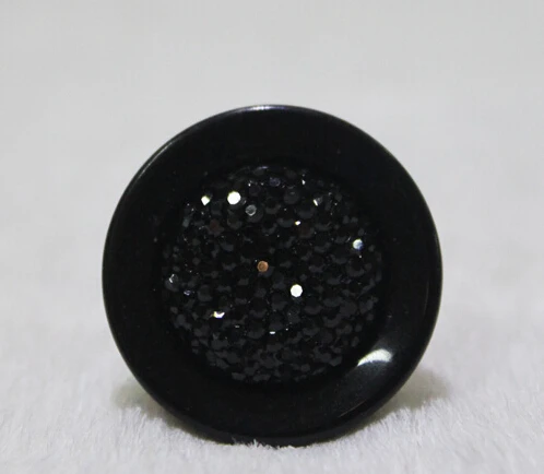

Hot Selling 18-34mm Black Rhinestones Button Woman Coat Trech Crystal Buttons Buckle