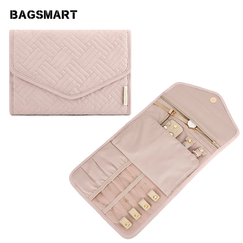 BAGSMART дорожный органайзер для бижутерии рулон складной чехол ювелирных изделий