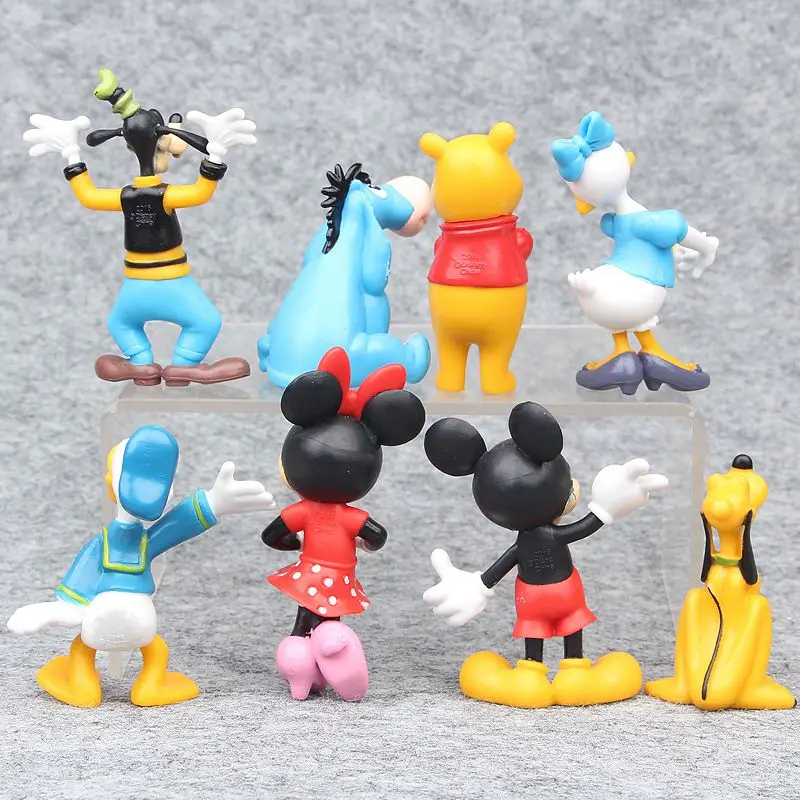Disney 8 шт./компл. 4 7 см Микки Мышь клуба Дональд Дак с Винни пухом для м/ф Пуха и ПВХ