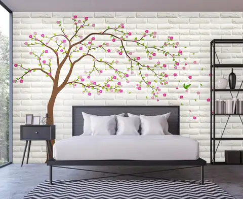 Пользовательские 3D обои росписи современный простой цветок кирпичная стена фон детское фоновое настенное украшение для спальни живопись