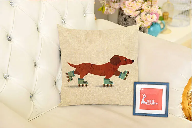 Наволочка для подушки с рисунком собаки, наволочка с принтом almofada Dachshund, декоративные чехлы на подушки almofadas cojines