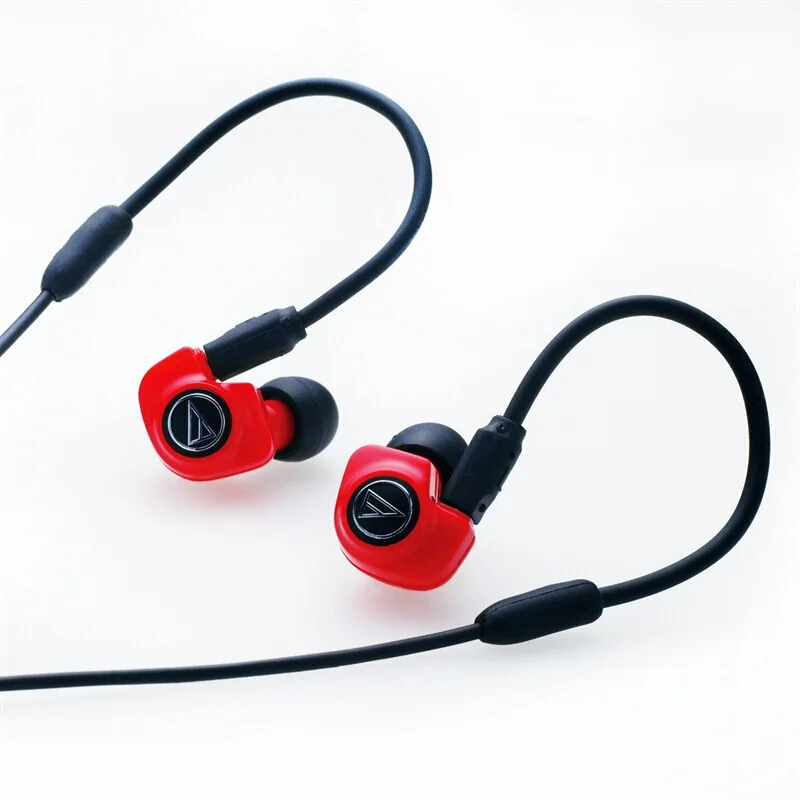Оригинальные наушники Audio-Technica ATH-IM70, профессиональные мониторные наушники, двойные динамические наушники-вкладыши, 3,5 мм, l-образный гибочный штекер, наушники