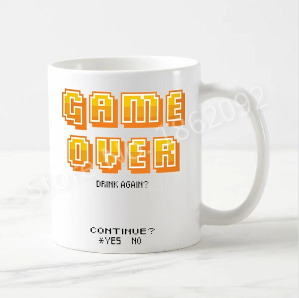 Geek смешная игра более кружка игры Over снова пить по-прежнему или не Керамика Кофе
