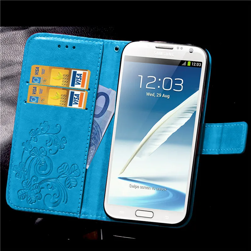 Чехол для Samsung Galaxy Note II N7100 кожаный чехол-бумажник с откидной крышкой и подставкой