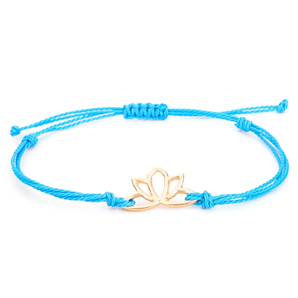 MLING Винтаж Многоцветный Веревка цепь браслет богемное золото серебро с цветком