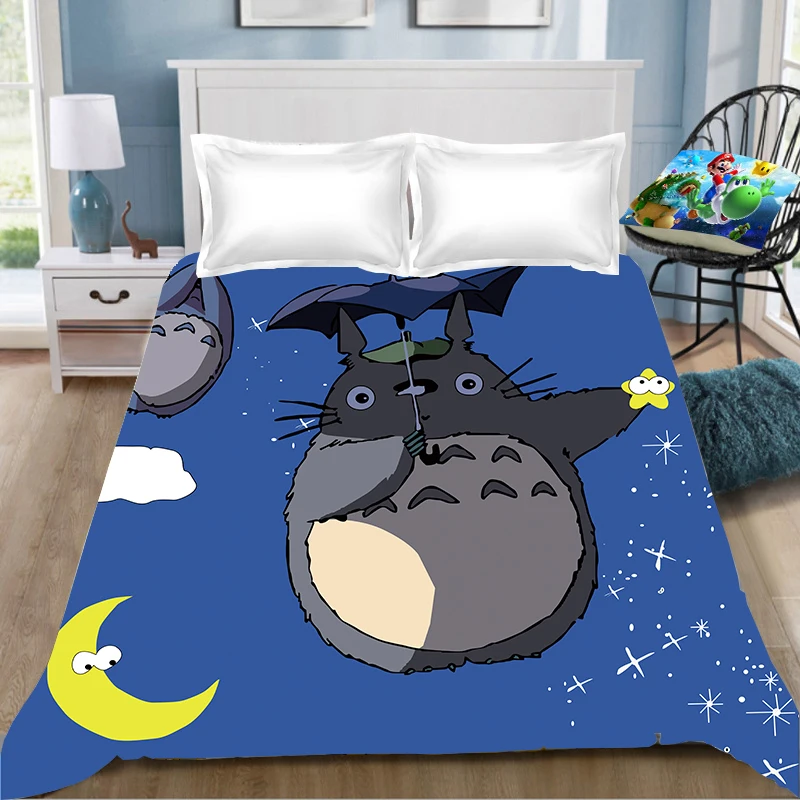 Симпатичные простыни Totoro с принтом в японском стиле аниме для детской спальни